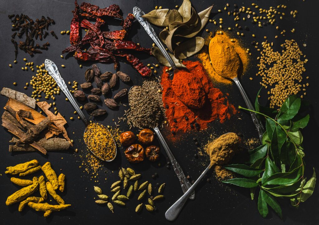 Ancient spice market illustrating global trade routes